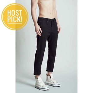 R13 Ankle Drop Rinsed Black Denim Jean Mens 28